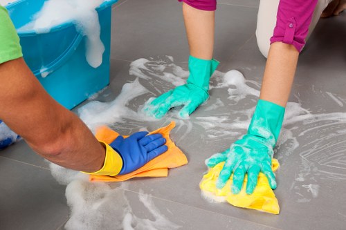 Technician treating pet stain and smell on upholstery in Elmers End